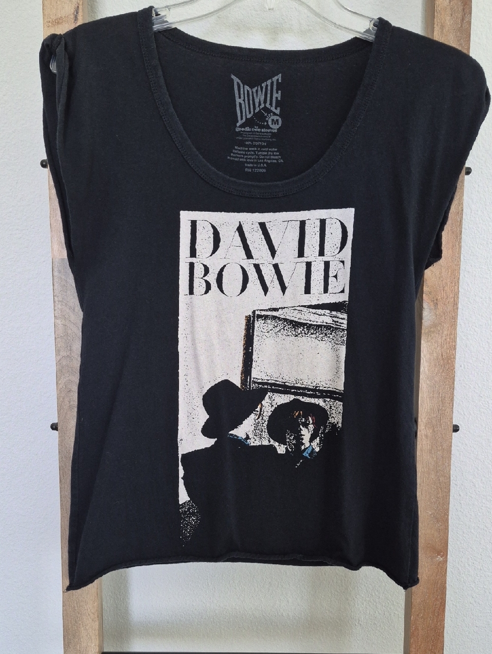 David Bowie Black Graphic Band Sleeveless Tee